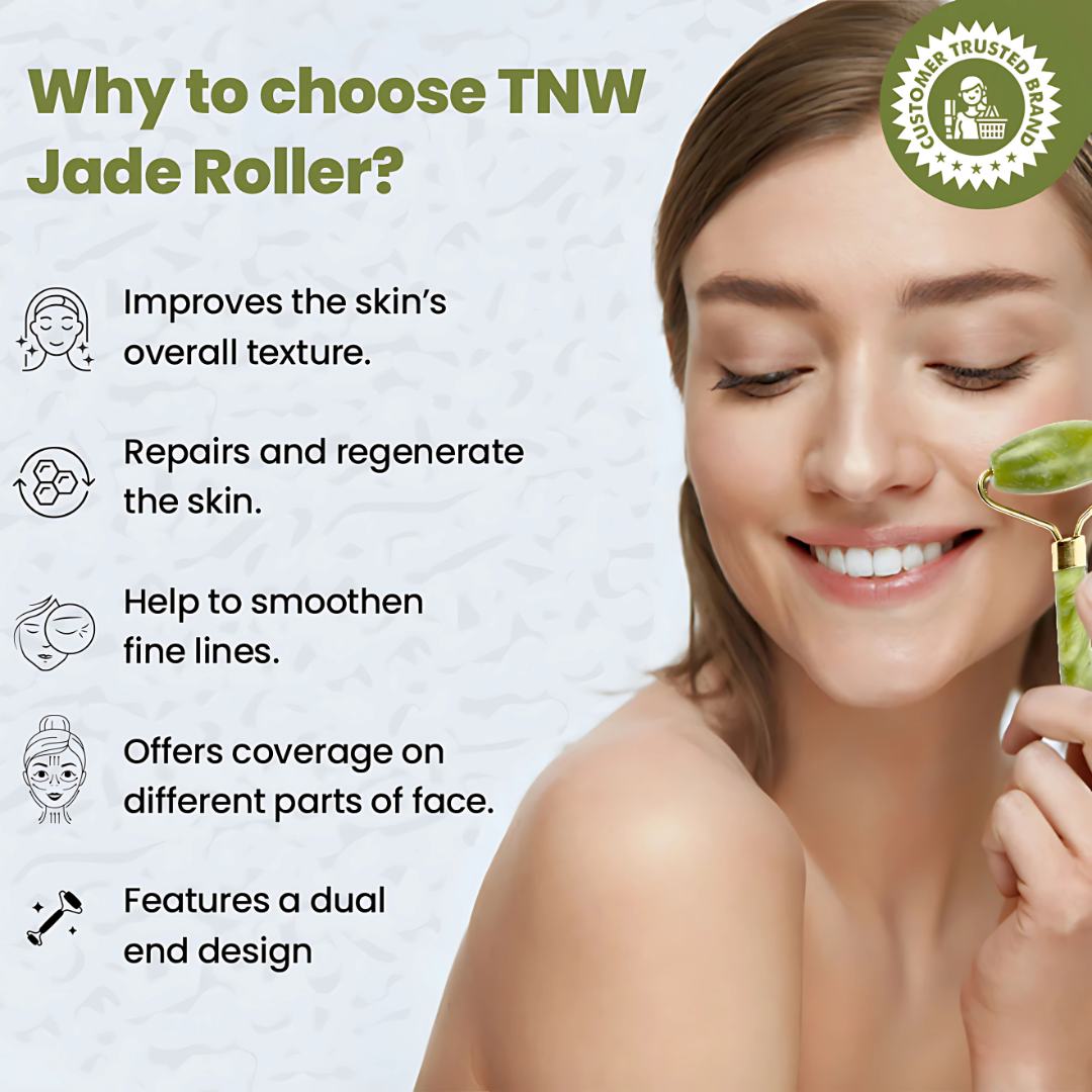Jade Roller – Natural Jade Facial Massage Tool for Glowing Skin