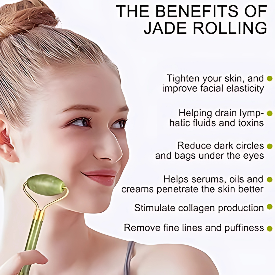 Jade Roller – Natural Jade Facial Massage Tool for Glowing Skin