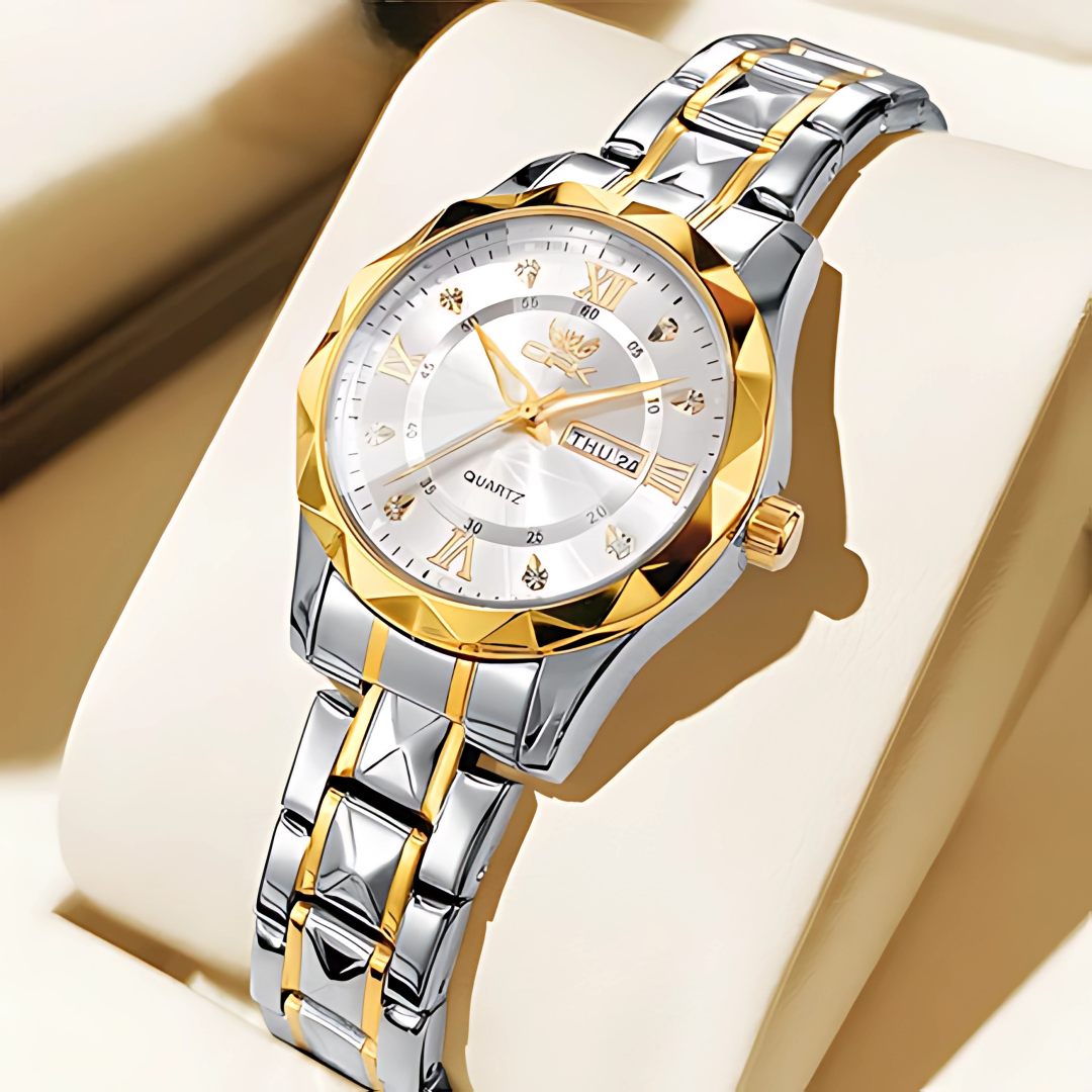 Elegant Waterproof Stainless Steel Silver Women’s Quartz Watch
