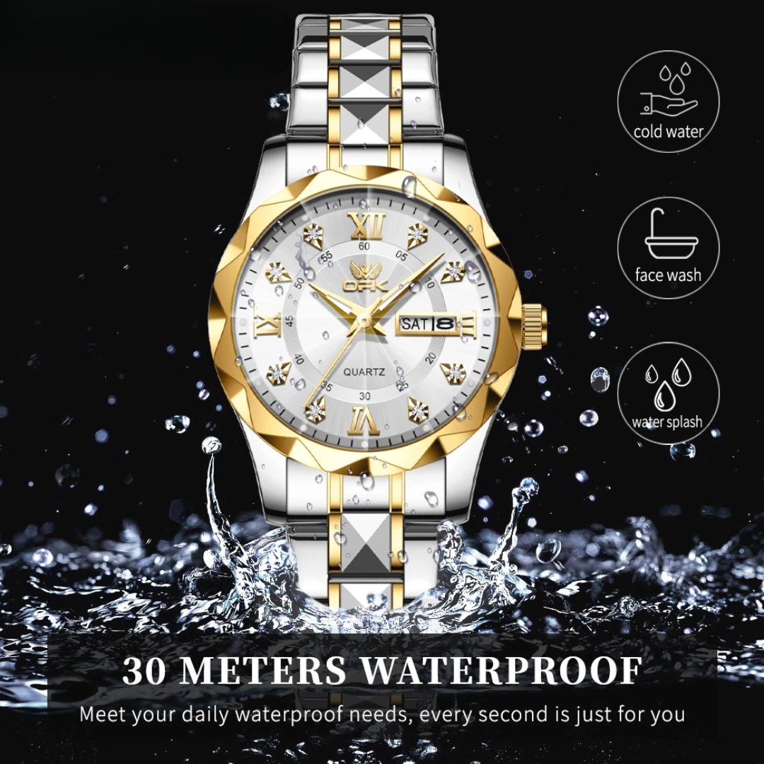 Elegant Waterproof Stainless Steel Silver Women’s Quartz Watch