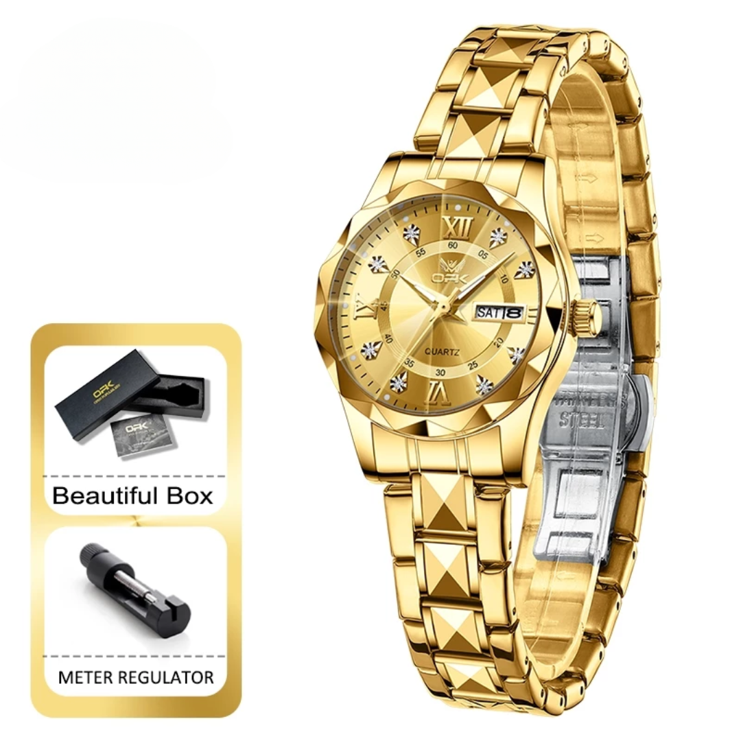 Elegant Waterproof Stainless Steel Silver Women’s Quartz Watch