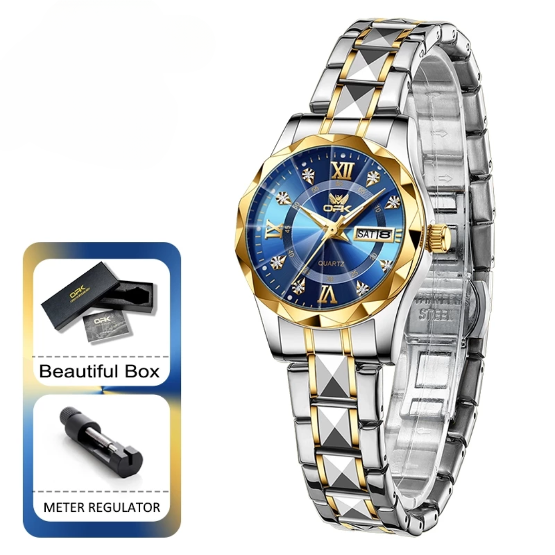 Elegant Waterproof Stainless Steel Silver Women’s Quartz Watch