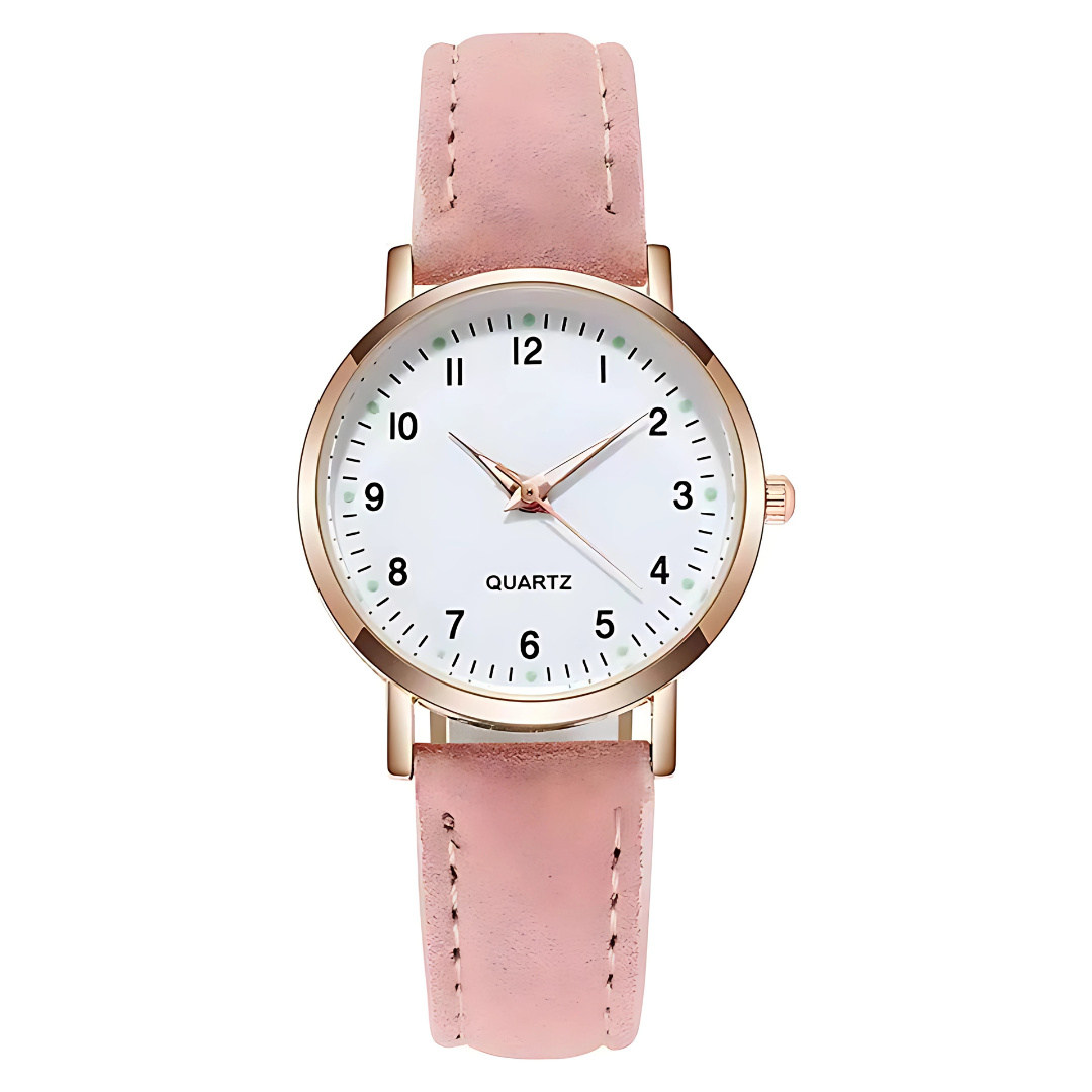 Unisex Glow-in-the-Dark Casual Leather Quartz Watch for Teens & Women