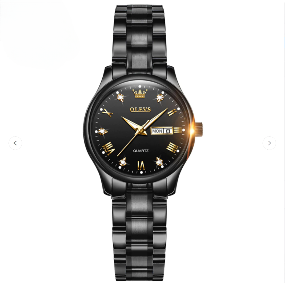 Elegant Women’s Gold & Silver Stainless Steel Waterproof Quartz