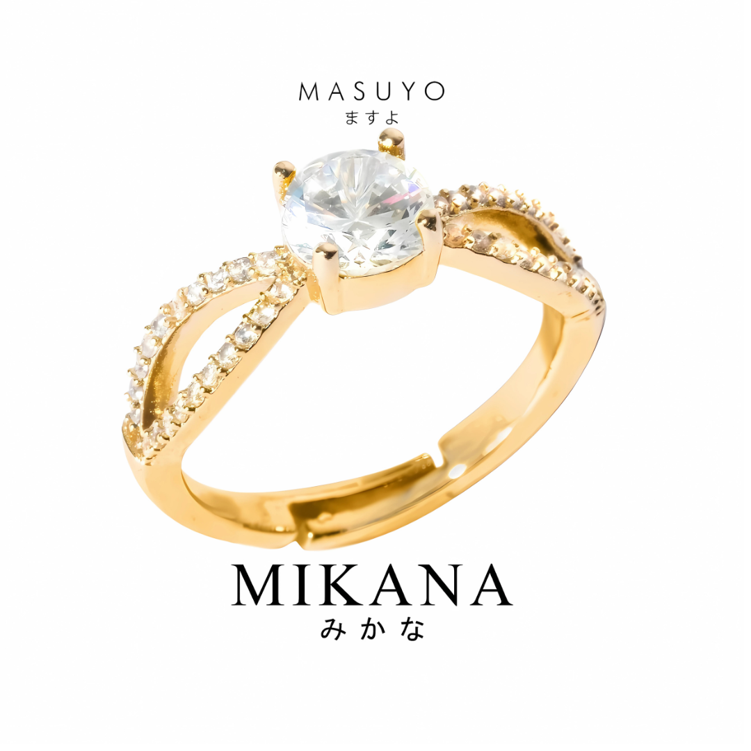 Mikana 14k Gold Plated Promise Ring for Women