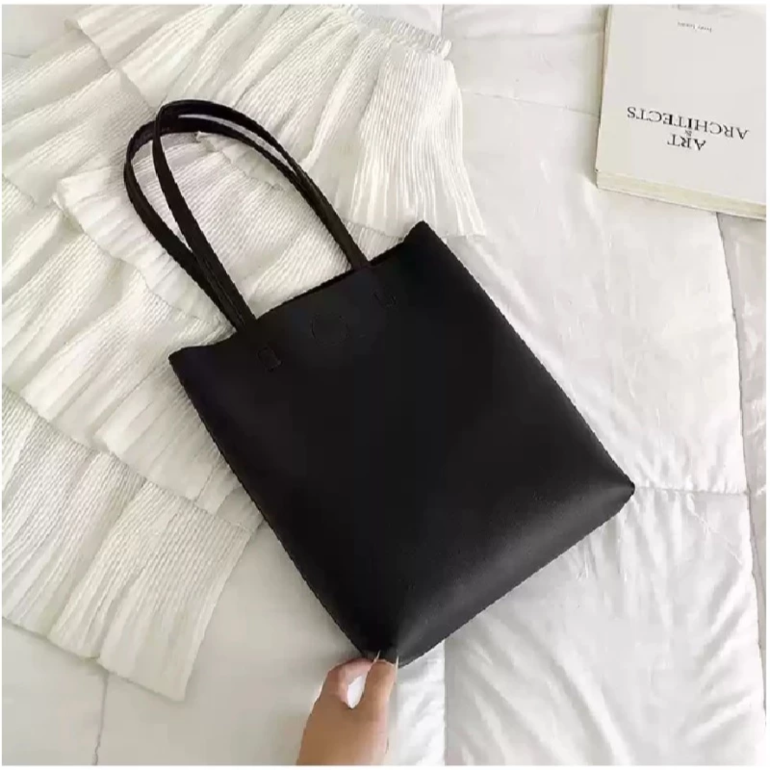 Korean Tall PU Leather Tote Bag for Women