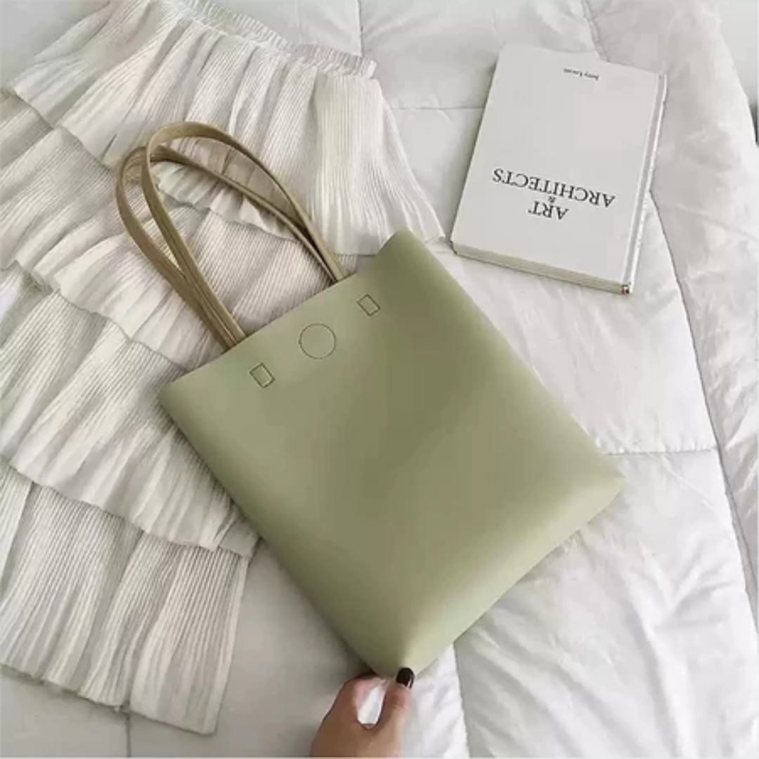 Korean Tall PU Leather Tote Bag for Women
