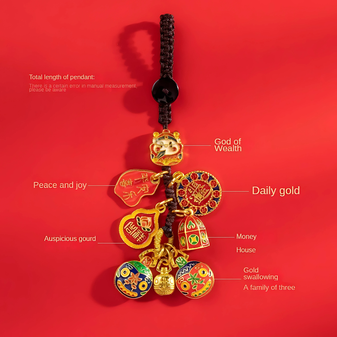 Feng Shui Wealth Protection Keychain – God of Wealth Pendant