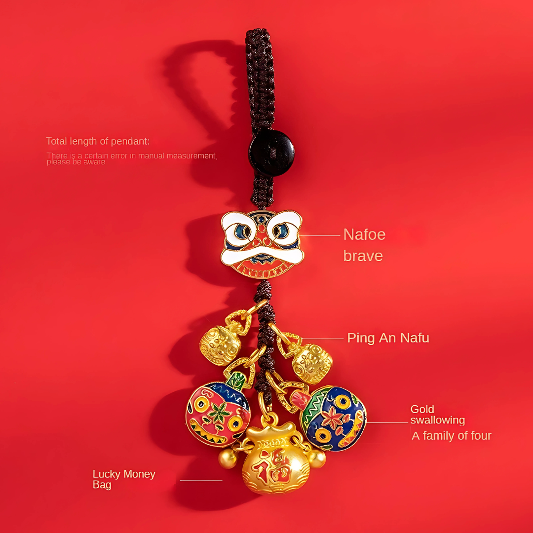 Feng Shui Wealth Protection Keychain – God of Wealth Pendant