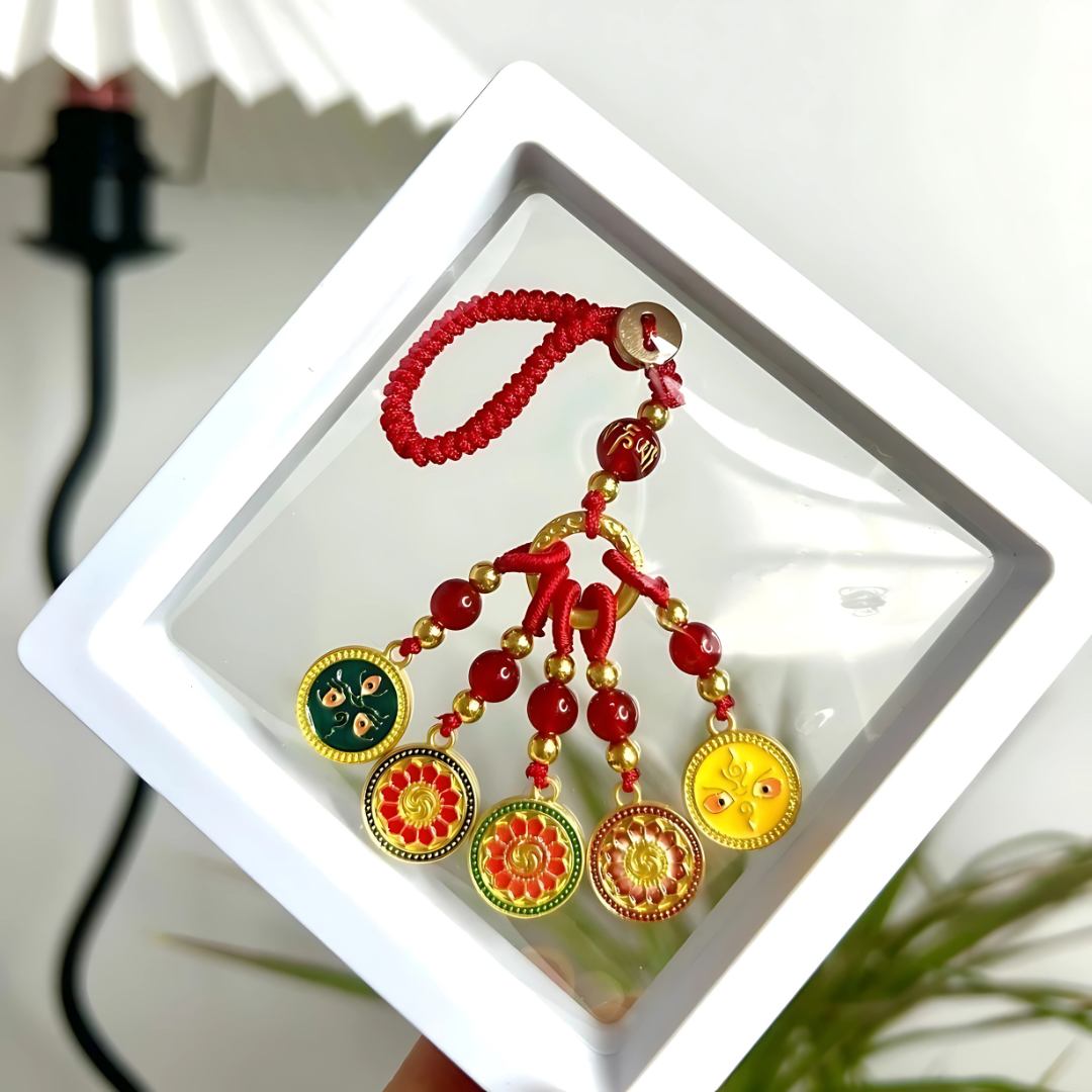 Feng Shui Wealth Protection Keychain – God of Wealth Pendant