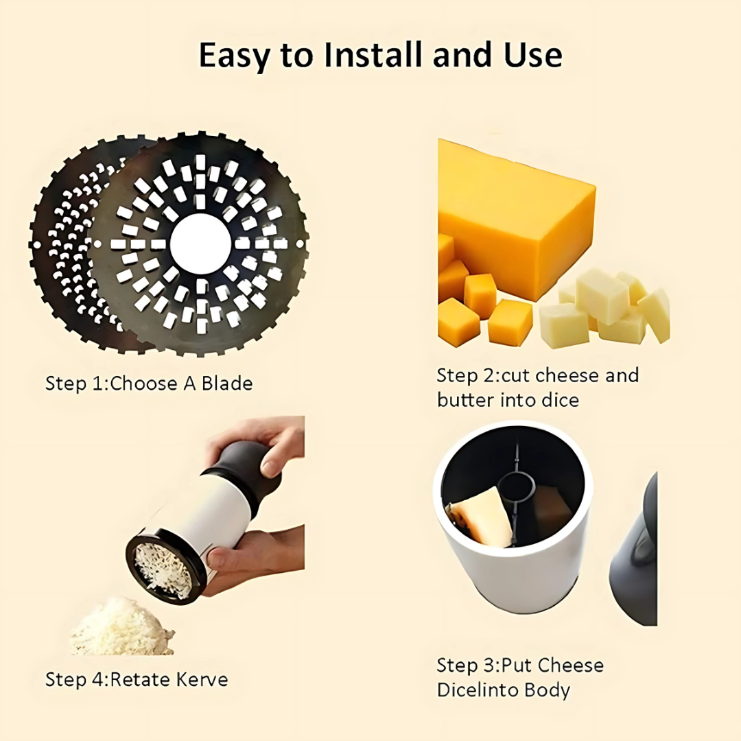 Compact Cheese Grater with Versatile Features
