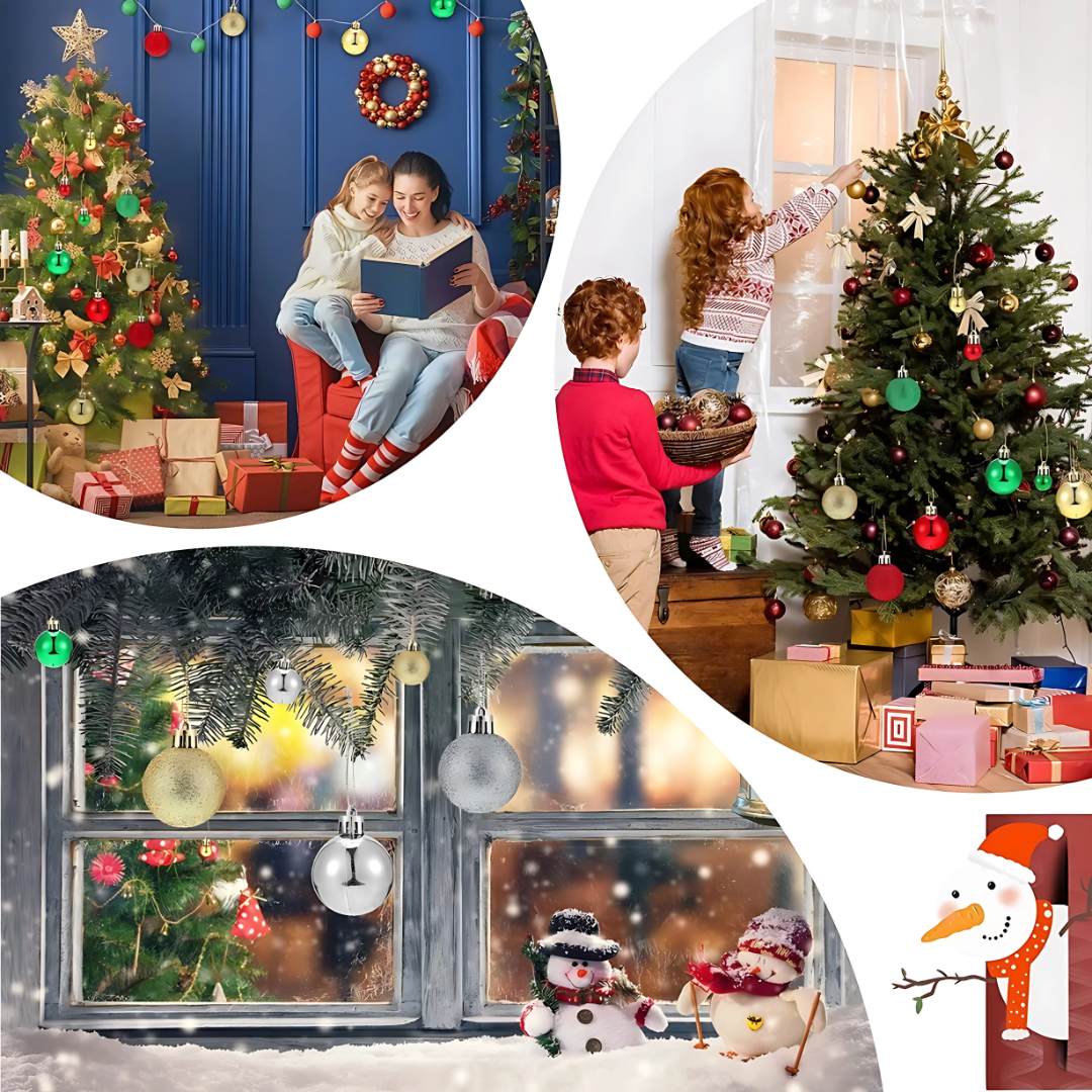 Christmas Balls Set (3CM–8CM) – Tree Ornaments & Hanging Decorations