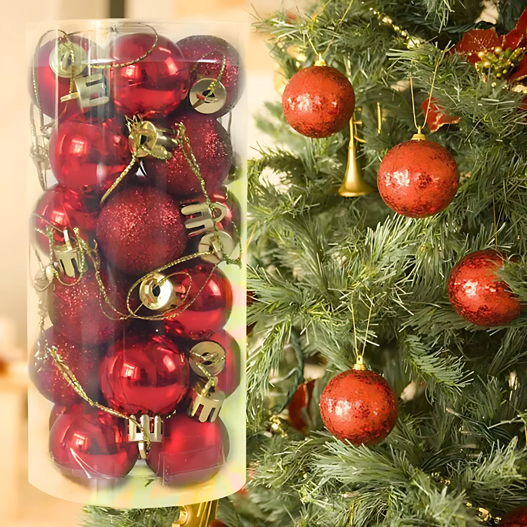 Christmas Balls Set (3CM–8CM) – Tree Ornaments & Hanging Decorations