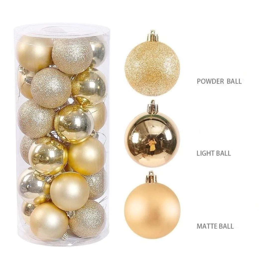 Christmas Balls Set (3CM–8CM) – Tree Ornaments & Hanging Decorations