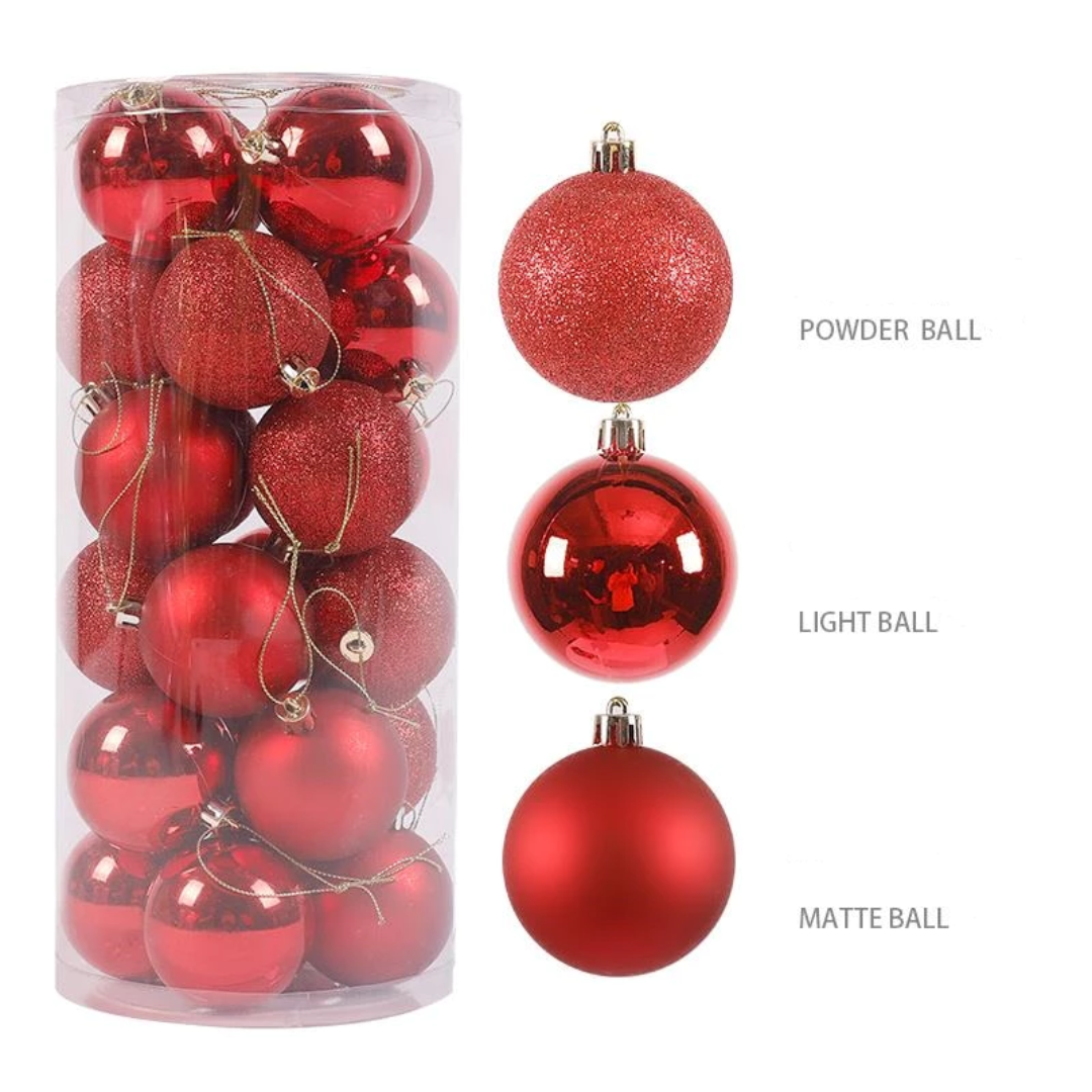 Christmas Balls Set (3CM–8CM) – Tree Ornaments & Hanging Decorations