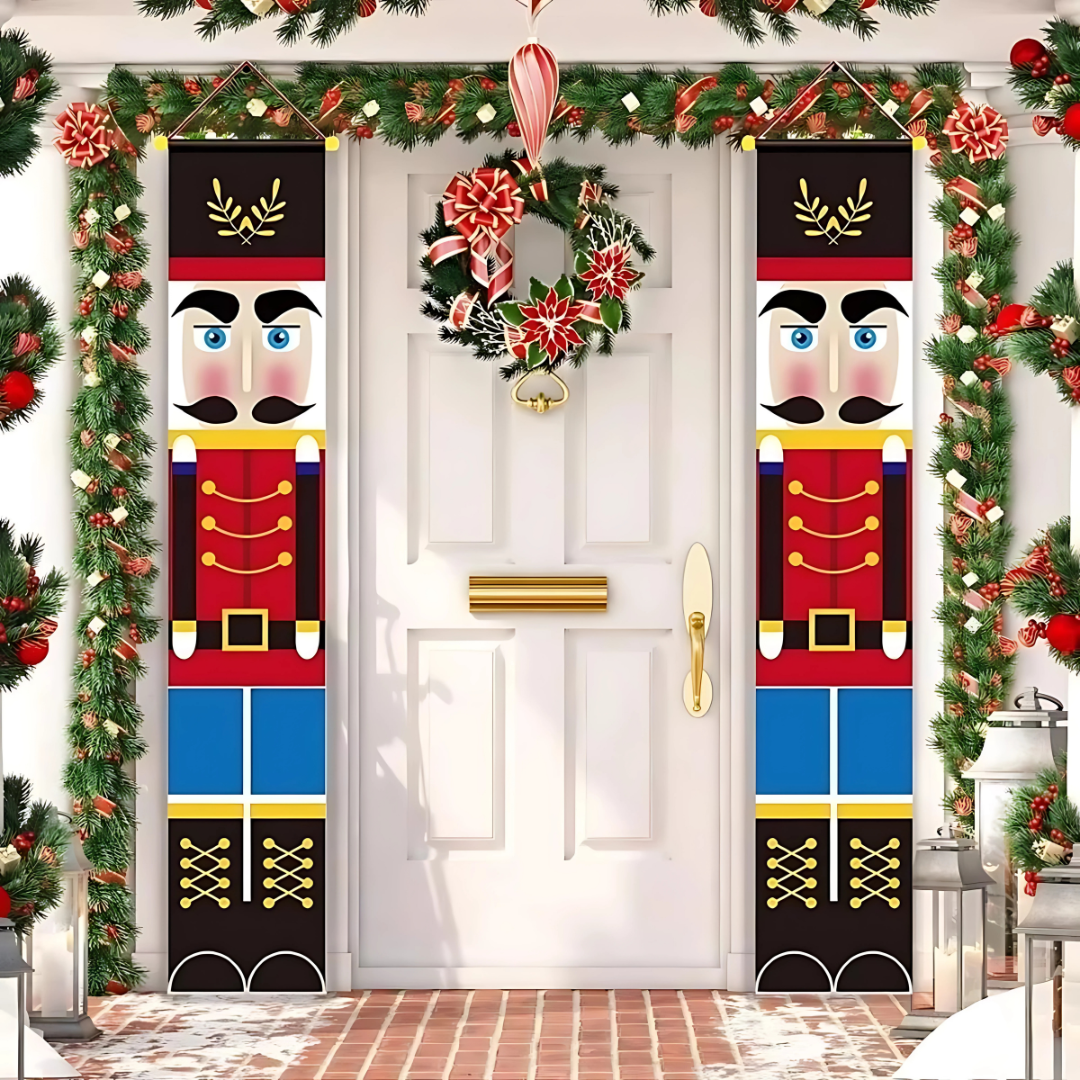 2025 Merry Christmas Porch Sign – Outdoor Decorative Door Banner