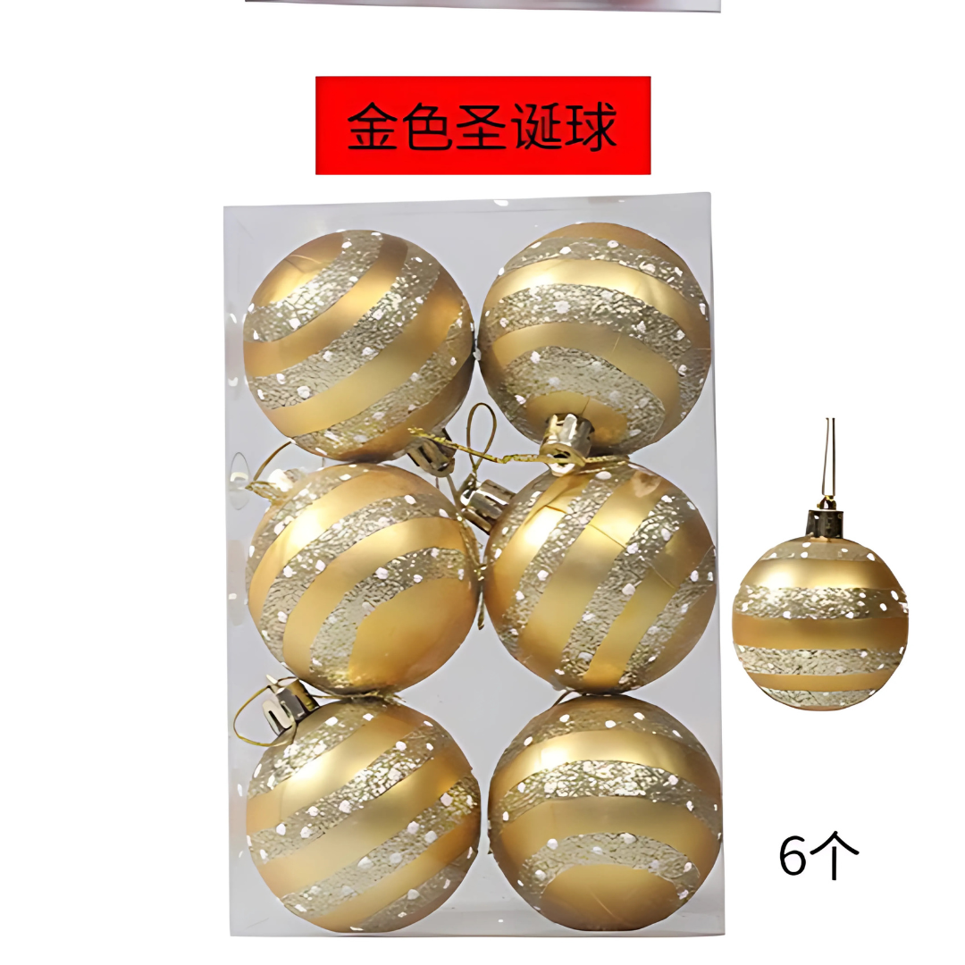 6Pcs 6CM Colorful Christmas Balls Xmas Tree Ornaments