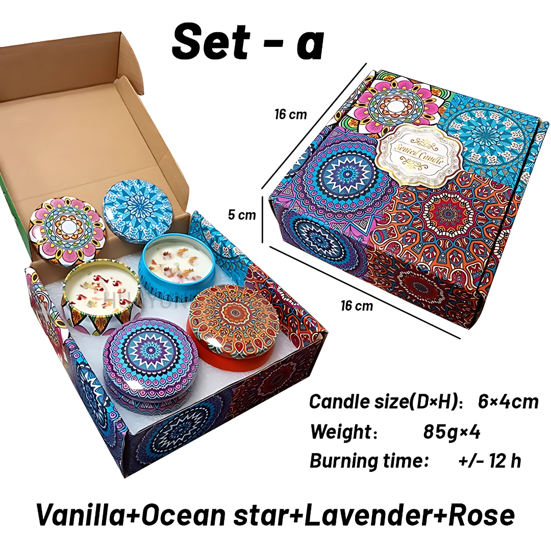 Scented Candle Gift Set (4-in-1) Home Fragrance Souvenir