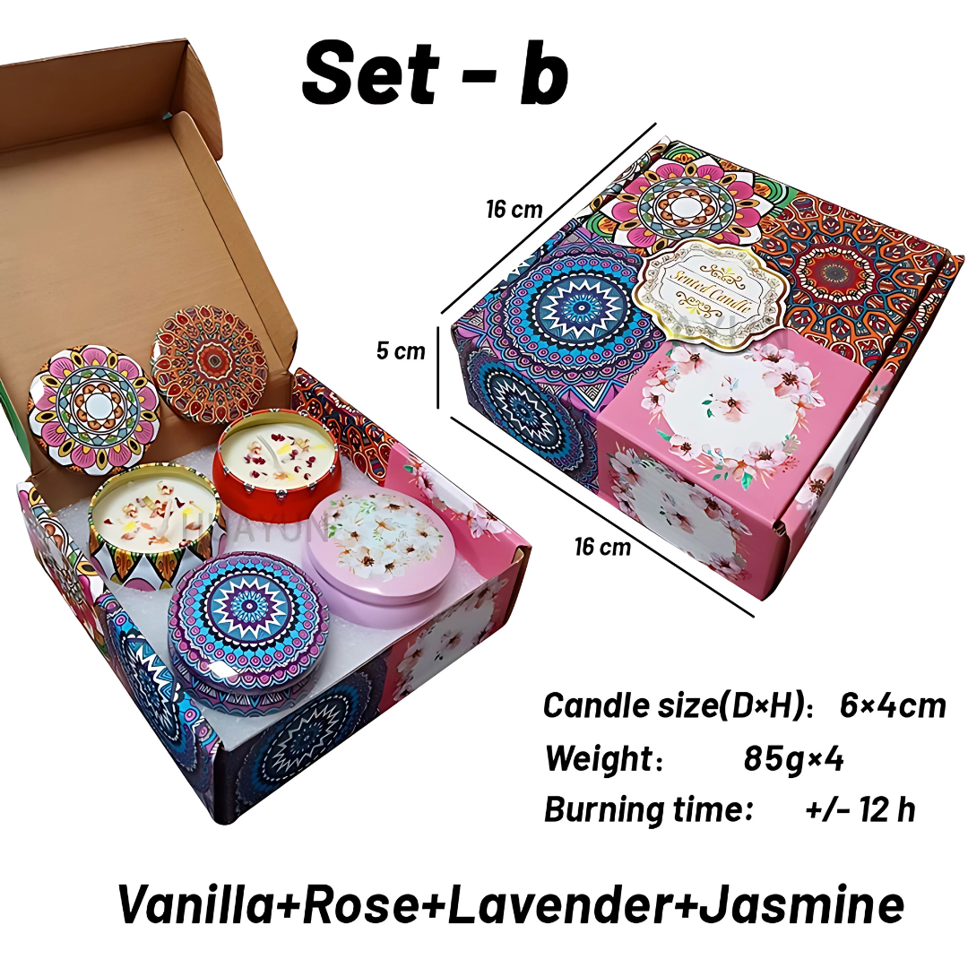 Scented Candle Gift Set (4-in-1) Home Fragrance Souvenir