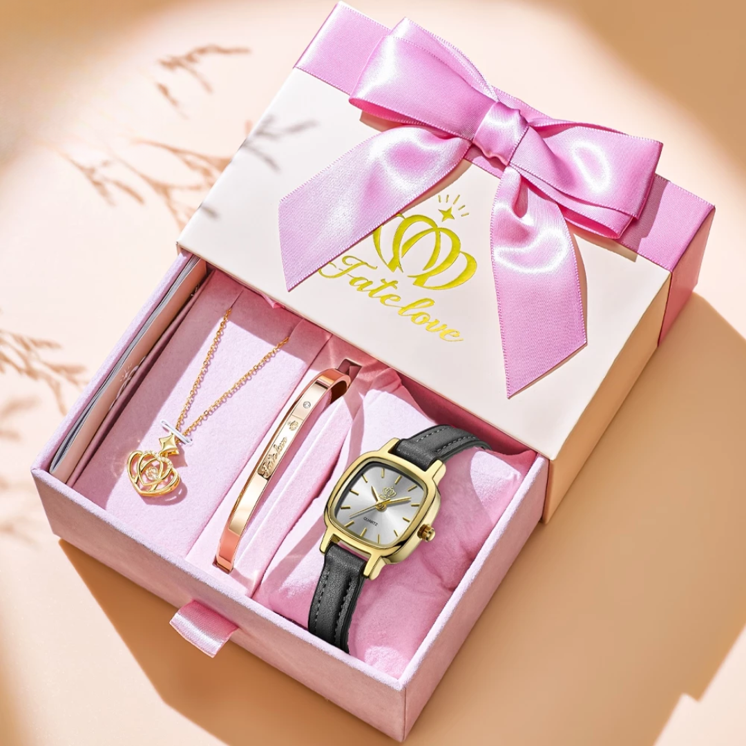 Fate Love Women’s Watch Original Waterproof Fashion Leather Strap Timepiece with Box