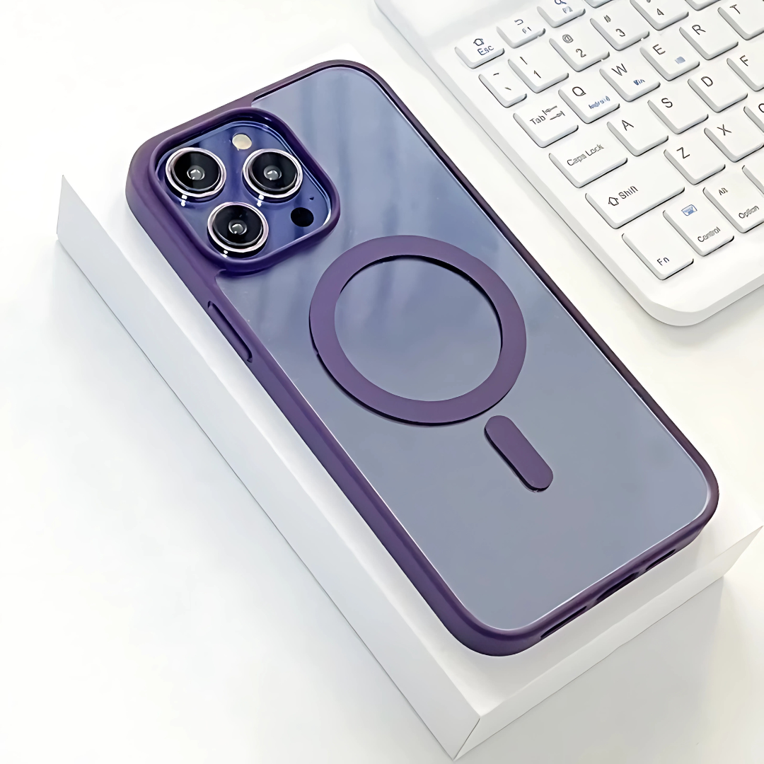 Acrylic Magnetic iPhone Case – Clear Shockproof MagSafe Silicone Cover for iPhone