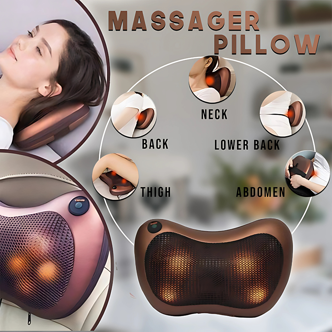 Car Massager Pillow with Heat – Shiatsu Massage for Neck, Back & Shoulders
