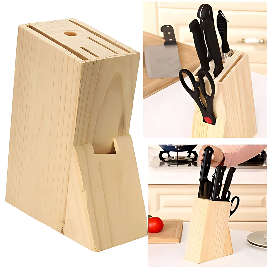 7-Piece Kitchen Knife Set with Wooden Block Stand