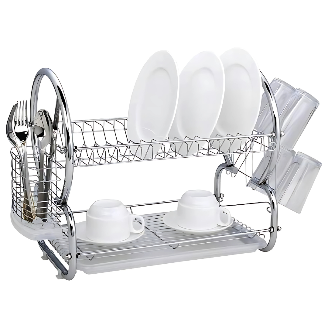 2-Layer Dish Drainer Drying Rack