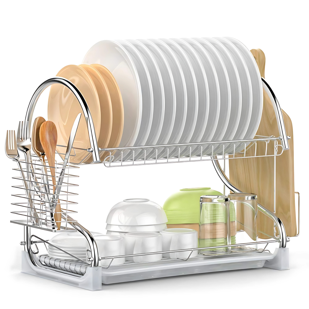 2-Layer Dish Drainer Drying Rack