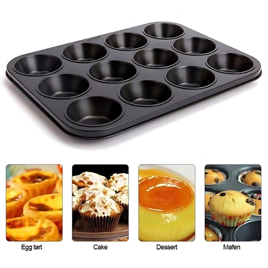 12 Hole Non-Stick Cupcake Baking Pan