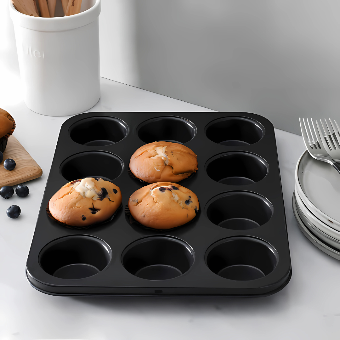 12 Hole Non-Stick Cupcake Baking Pan