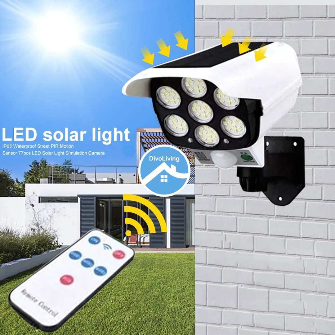 Solar Dummy Security Camera Motion Sensor Outdoor LED Light