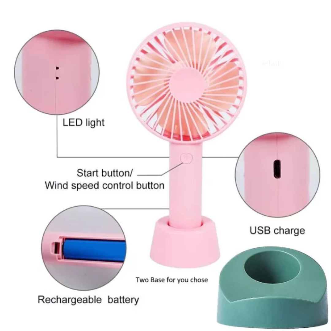 Rechargeable Handy Fan | Portable Mini USB Fan for Travel, Desk & Outdoor Use