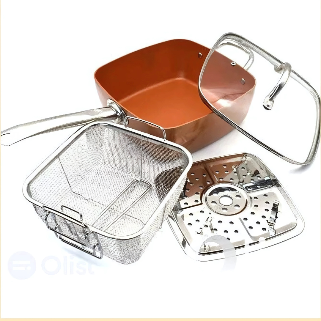 Copper Square Pan Set – 5-Piece Non-Stick Cookware