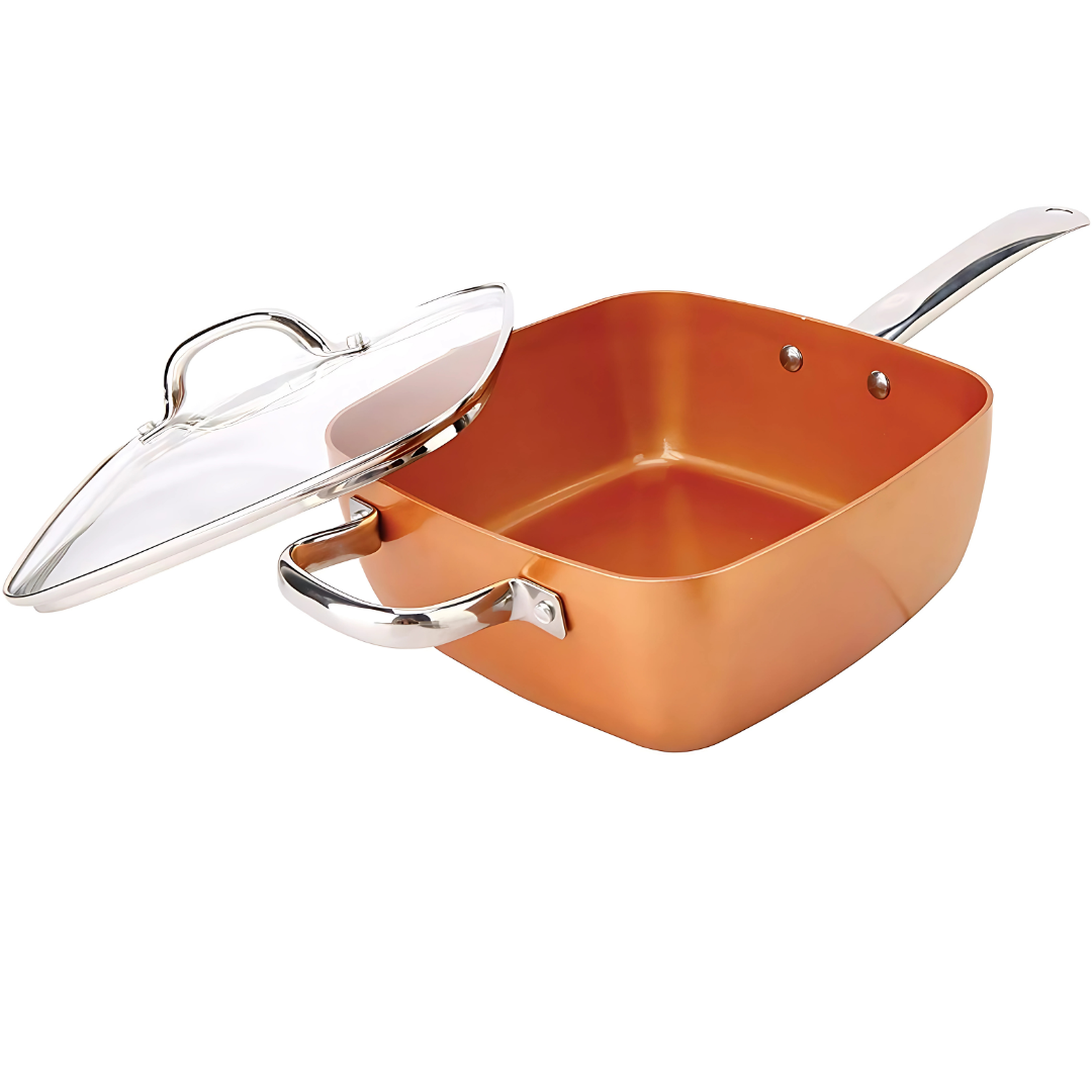 Copper Square Pan Set – 5-Piece Non-Stick Cookware