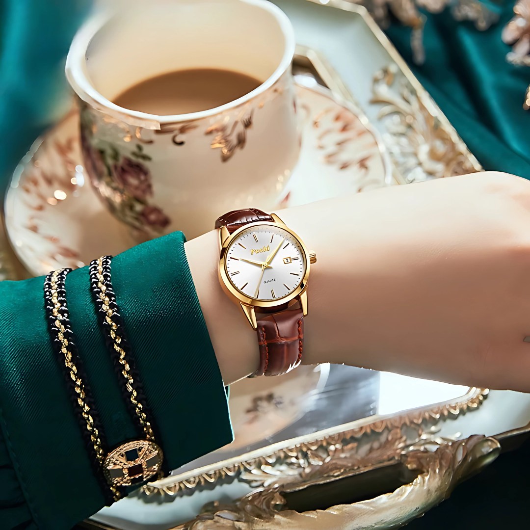 Women's Quartz Luminous Watch | Waterproof Leather Strap | Fashion Casual Ladies Watch