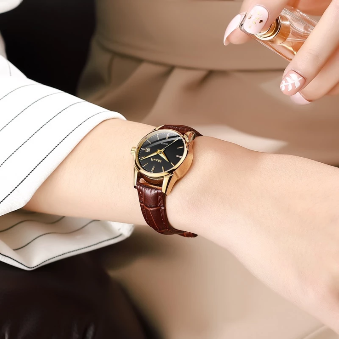 Women's Quartz Luminous Watch | Waterproof Leather Strap | Fashion Casual Ladies Watch