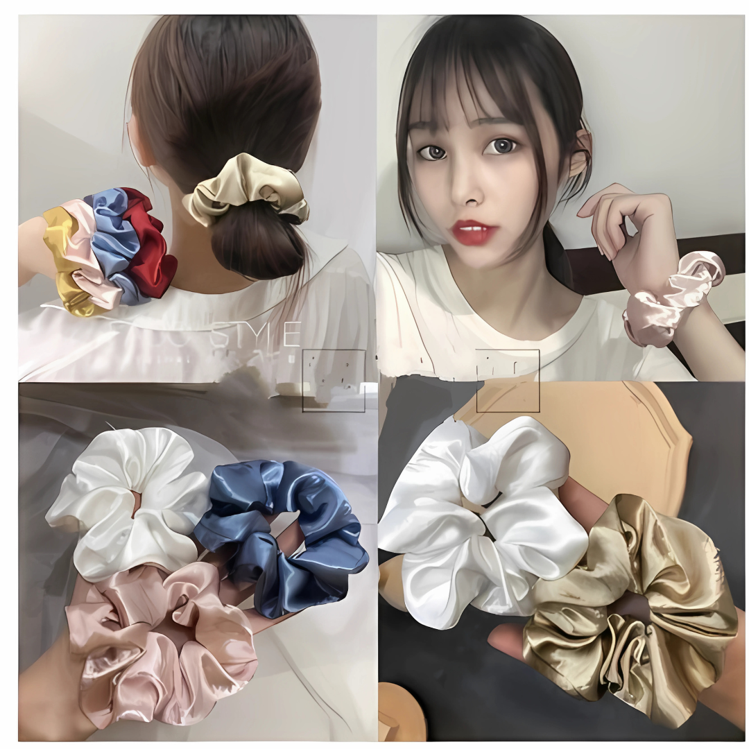 1PC Satin Silk Hair Scrunchie Hair Tie for Women
