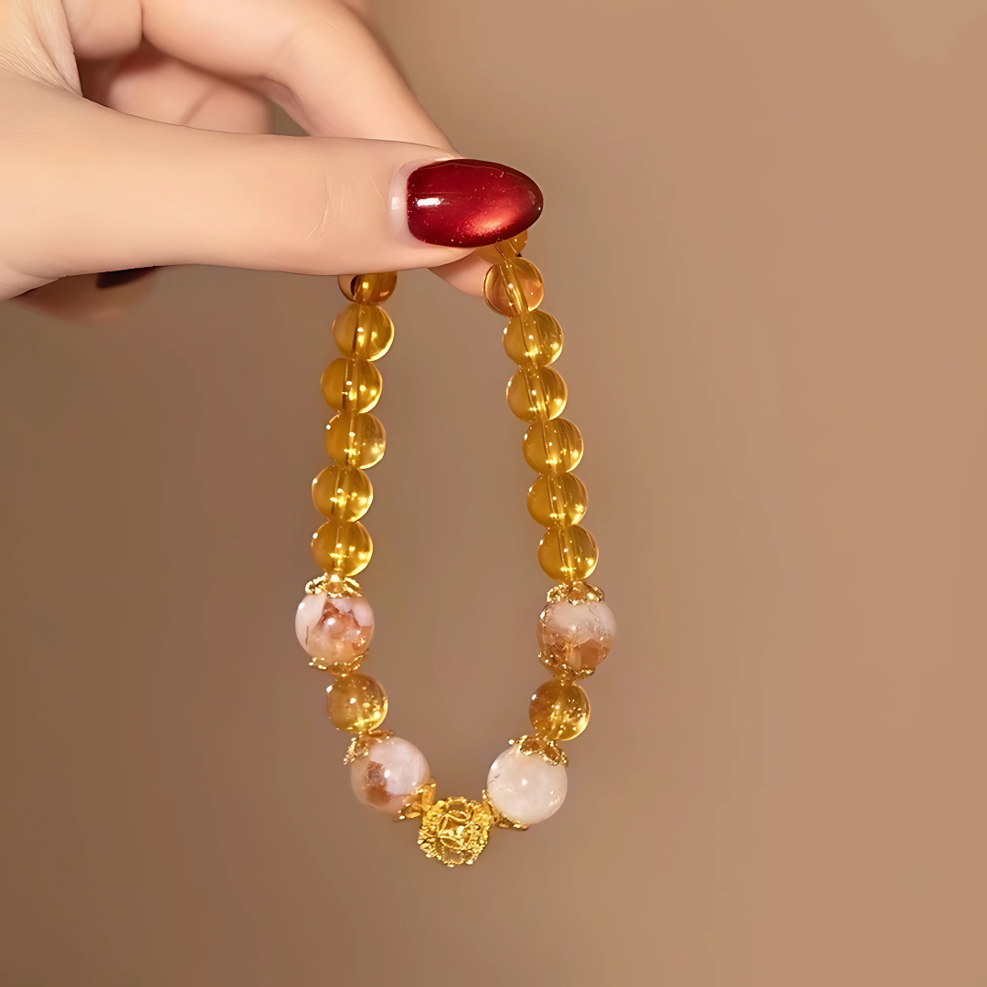 Natural Citrine Crystal Bracelet for Wealth & Good Luck