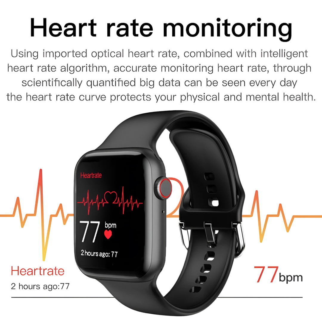 Smart Watch Waterproof Bluetooth Heart Rate, BP Monitor for Men & Women