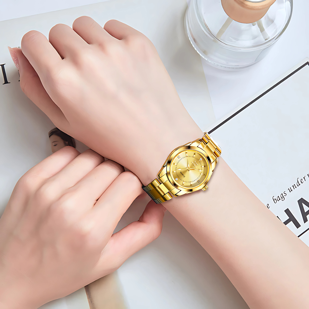 Women’s Waterproof Quartz Watch Stainless Steel Wristwatch