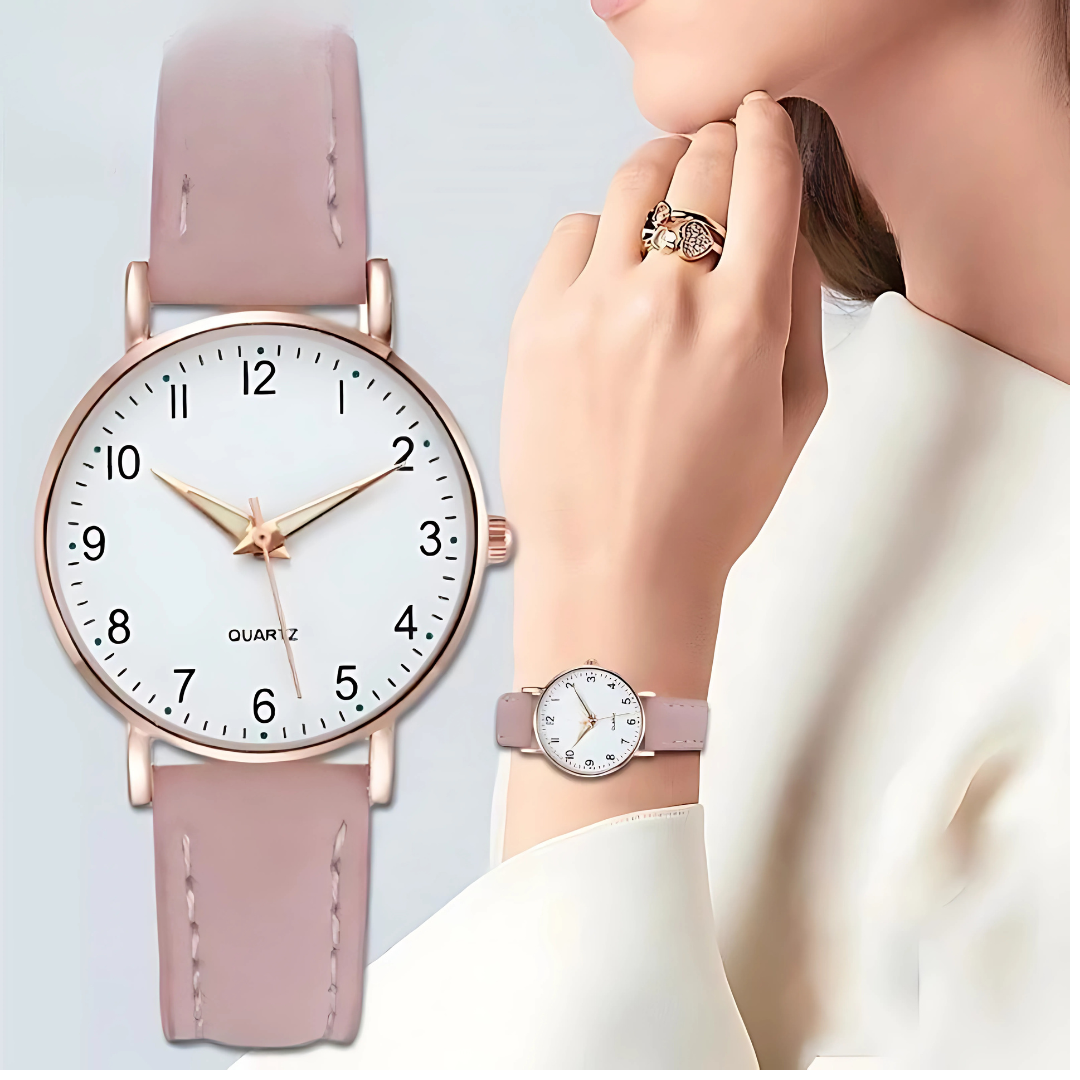Unisex Glow-in-the-Dark Casual Leather Quartz Watch for Teens & Women