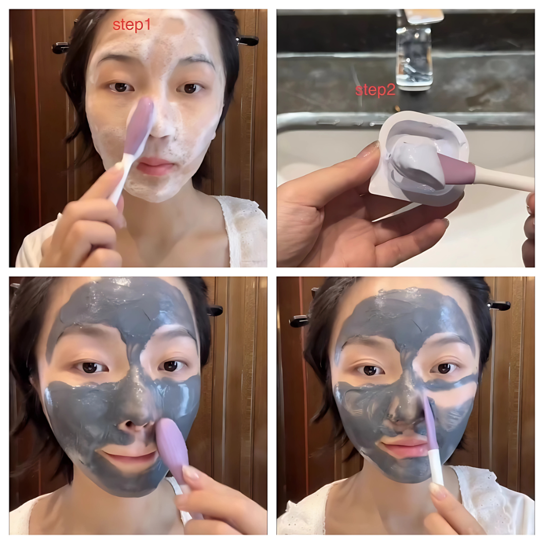 Double Head Silicone Face Mask Brush Facial Cleansing & Massage Tool