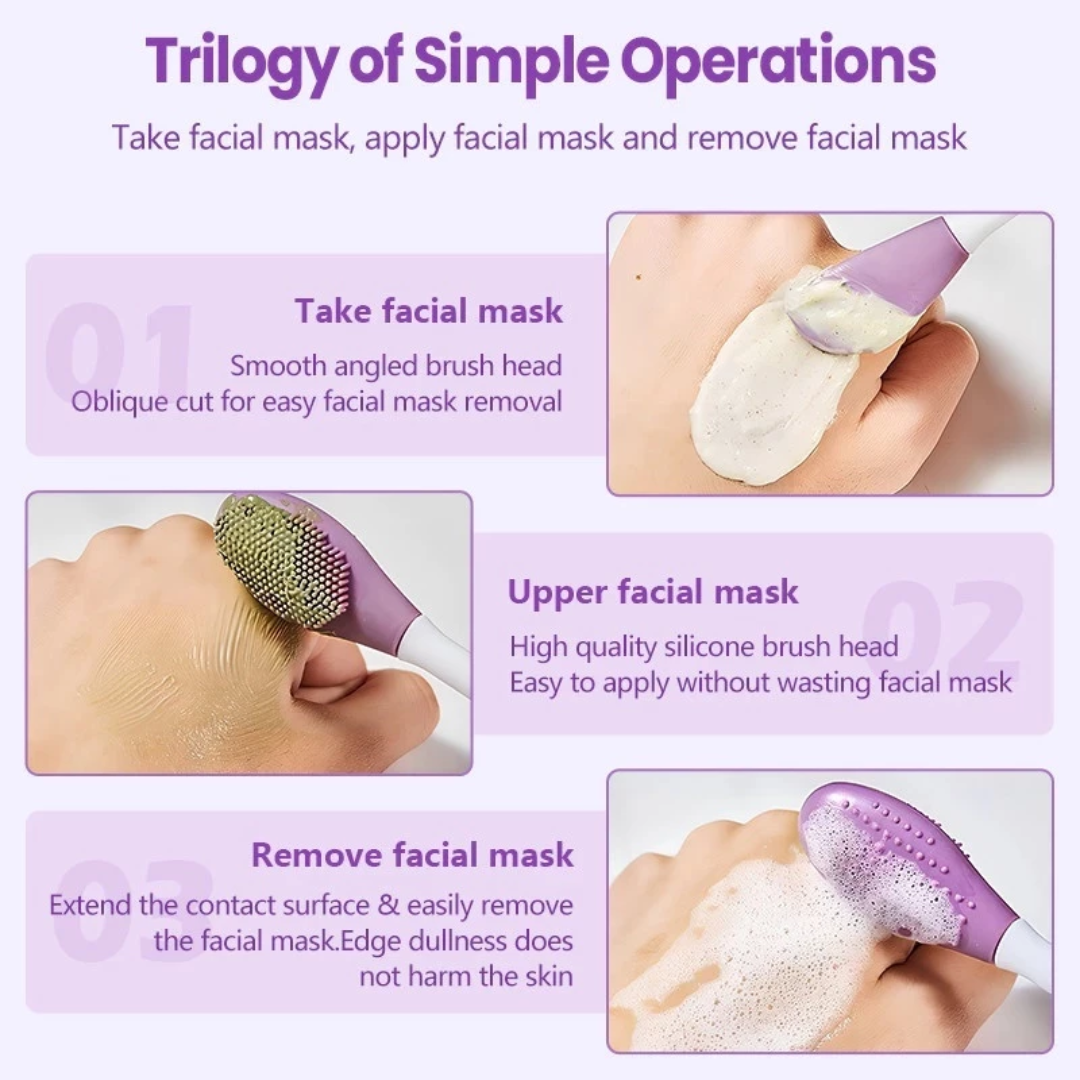 Double Head Silicone Face Mask Brush Facial Cleansing & Massage Tool