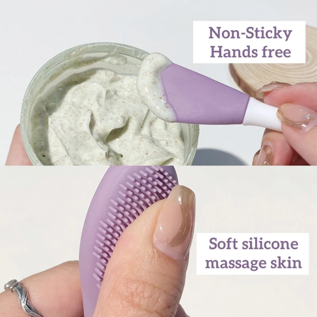 Double Head Silicone Face Mask Brush Facial Cleansing & Massage Tool