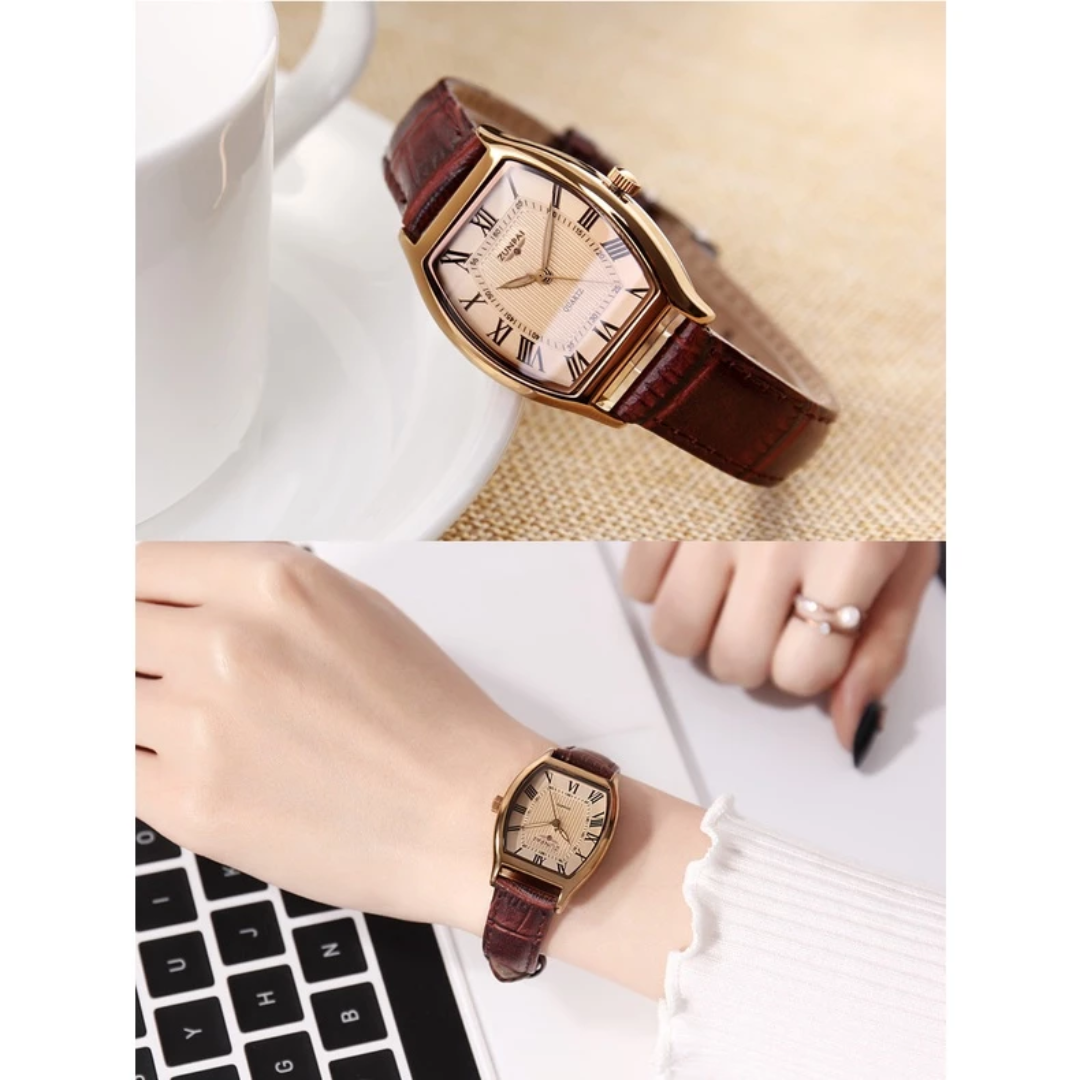 Women’s Quartz Leather Watch Gift Set – Waterproof