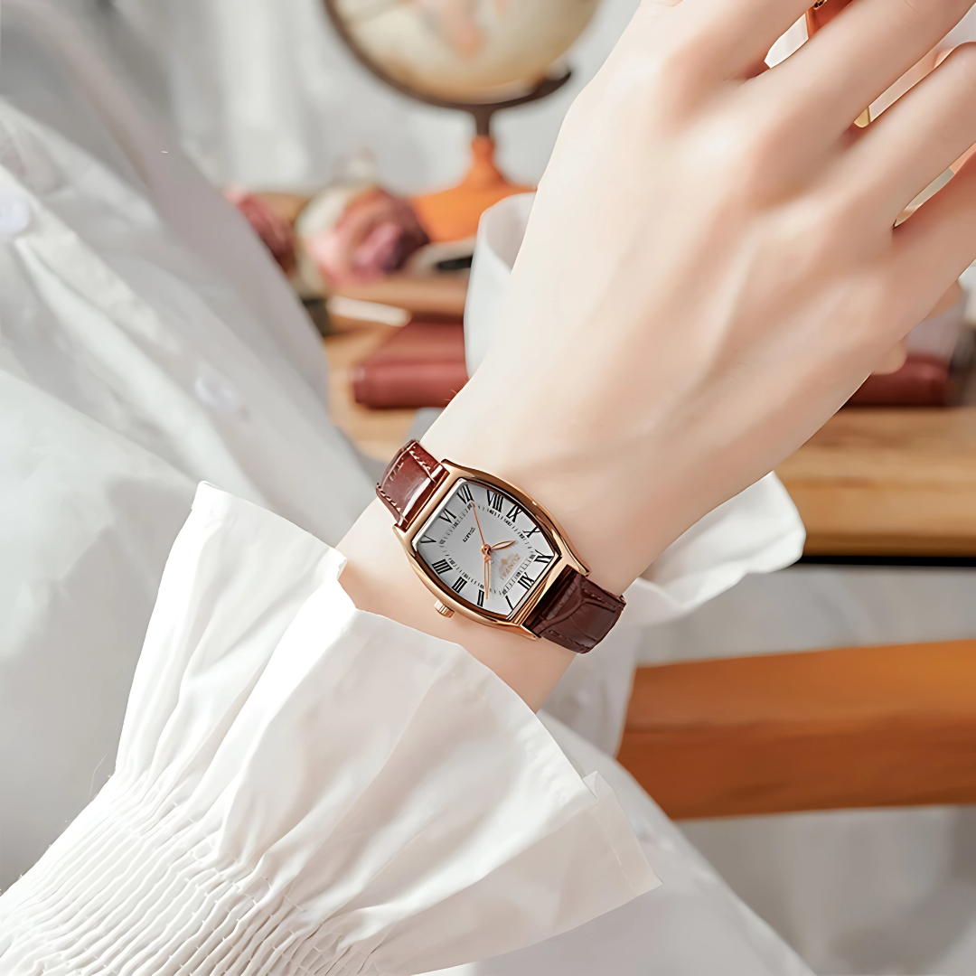 Women’s Quartz Leather Watch Gift Set – Waterproof