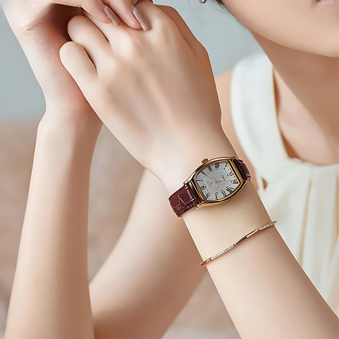 Women’s Quartz Leather Watch Gift Set – Waterproof