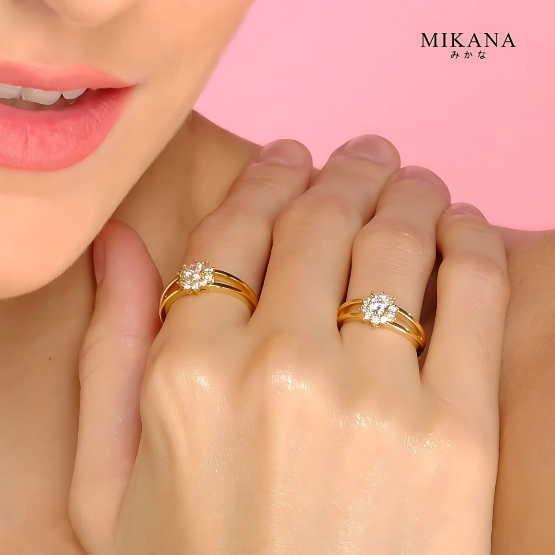 Mikana 14k Gold Plated Promise Ring for Women
