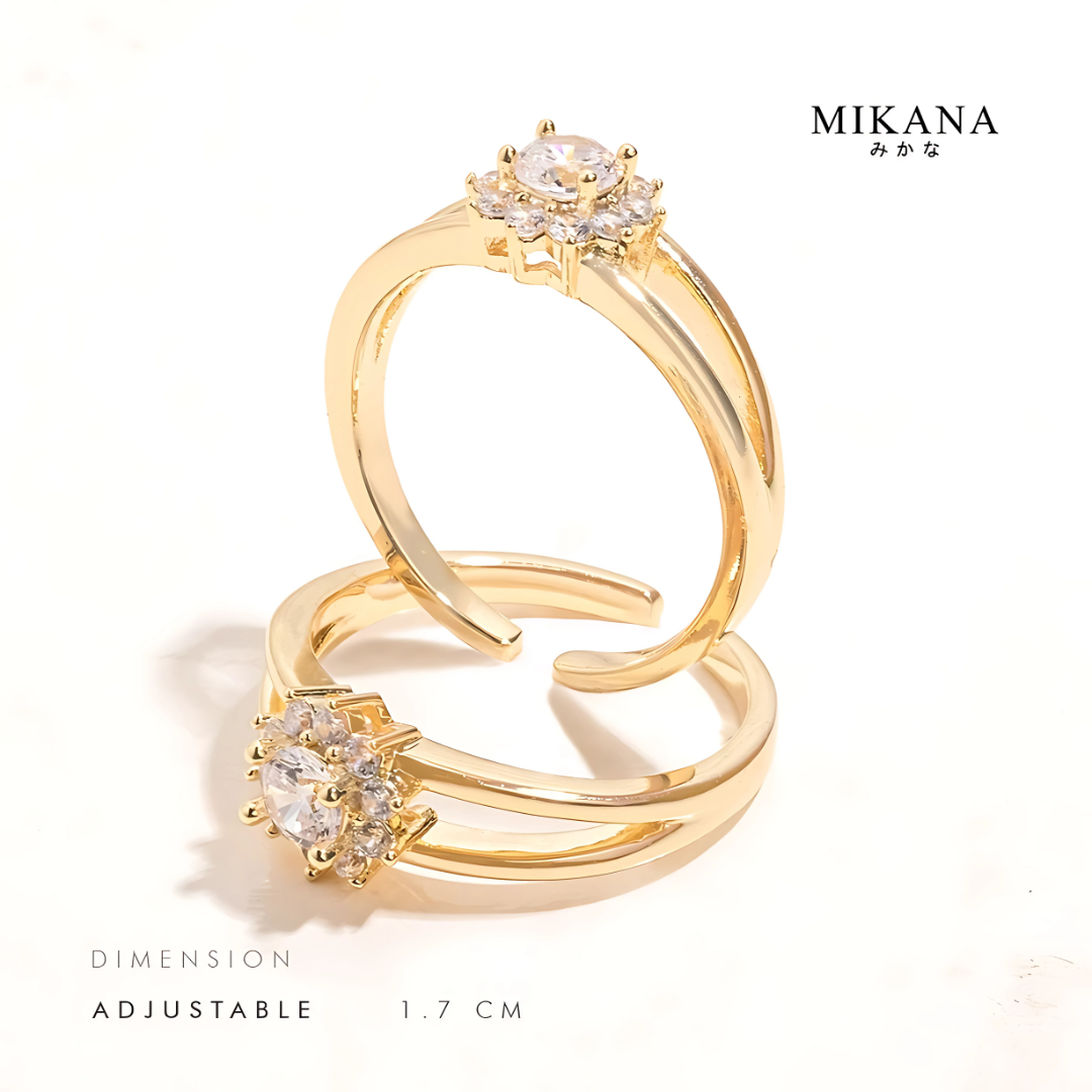 Mikana 14k Gold Plated Promise Ring for Women